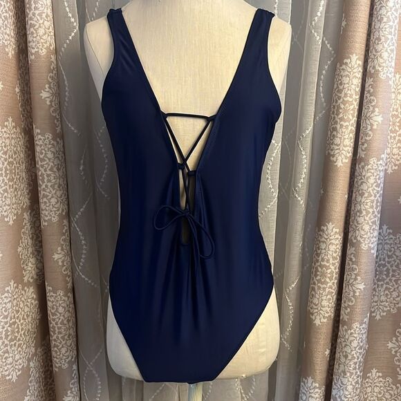 Navy Blue One-Piece Swimsuit NWOT Size XL - Picture 1 of 7